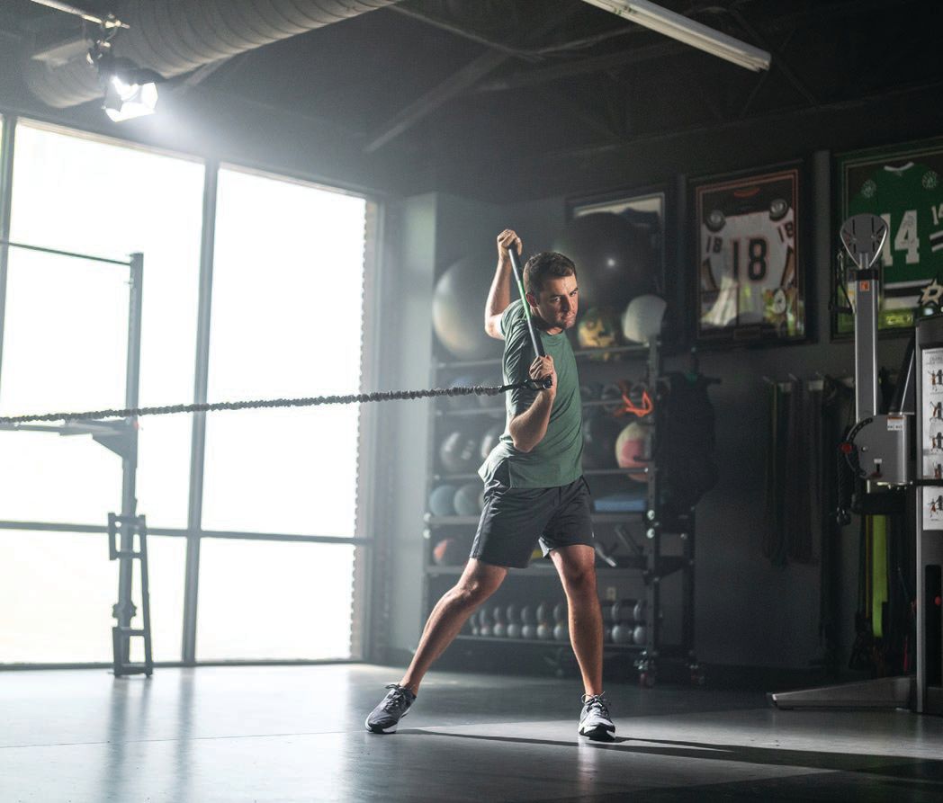 World No. 1 golfer Scottie Scheffler using the GolfForever fitness system PHOTOGRAPHED BY ANDREW BYDLON