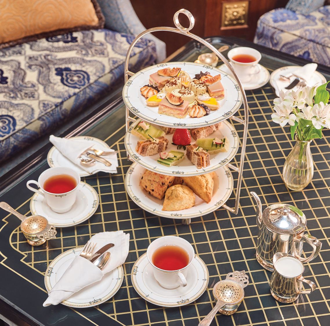 The Brown Palace Hotel & Spa offers daily formal tea service PHOTO COURTESY OF THE BROWN PALACE HOTEL & SPA, AUTOGRAPH COLLECTION