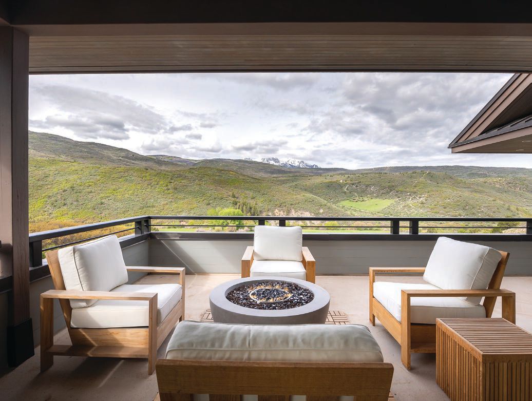 The outdoor lounge area provides a front-row seat to mountain sunsets PHOTOGRAPHED BY SAM FERGUSON