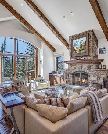 Outstanding views and a magnificent hearth await a buyer of this ski-in, ski-out masterpiece PHOTO COURTESY OF: ENGELS & VÖLKERS