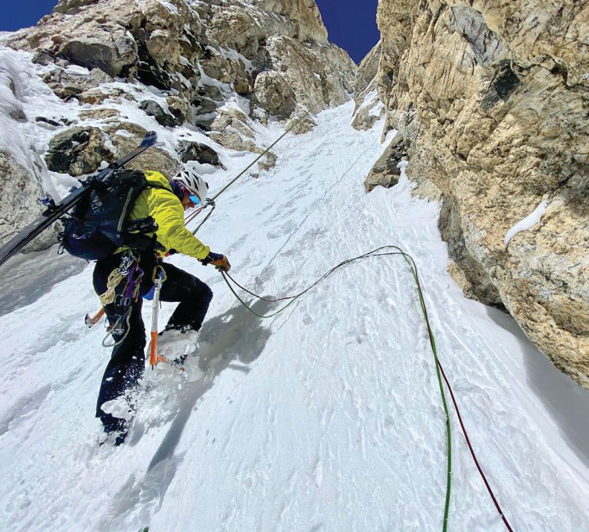 Rappelling down a face of one of Wyoming’s Teton mountains SNOWMASS PHOTO BY AUSTIN COLBERT