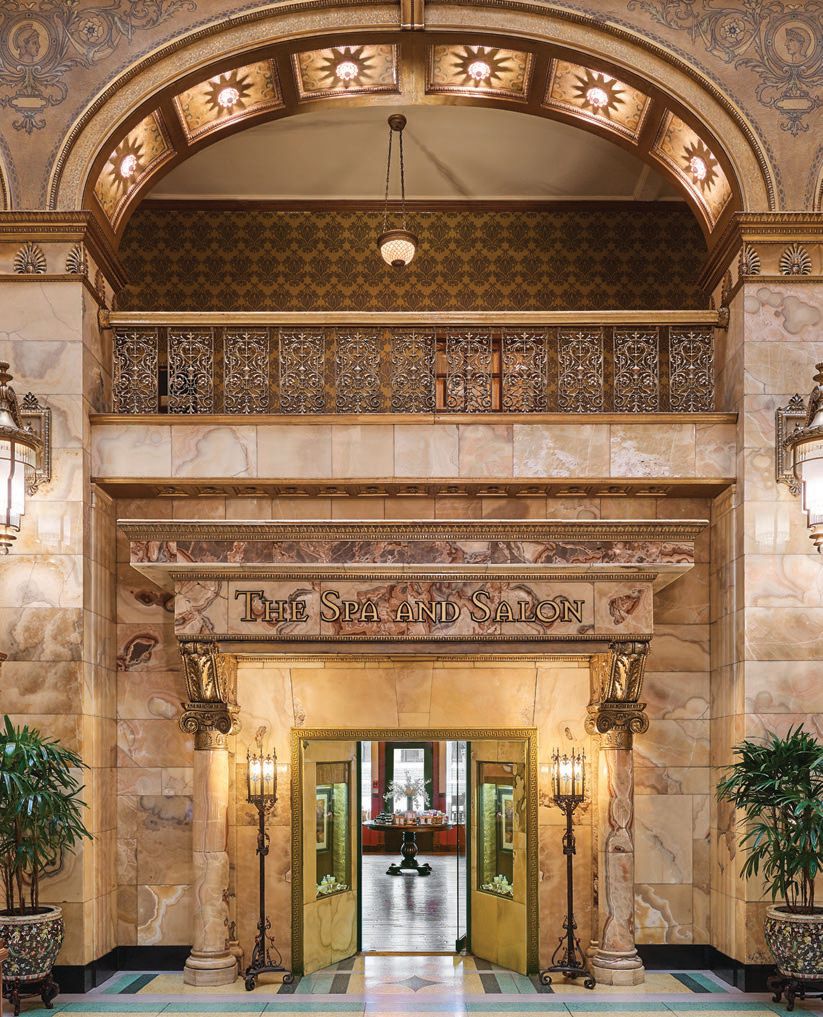 The entrance to the present-day spa used to be a grand fireplace PHOTO COURTESY OF THE BROWN PALACE HOTEL & SPA, AUTOGRAPH COLLECTION