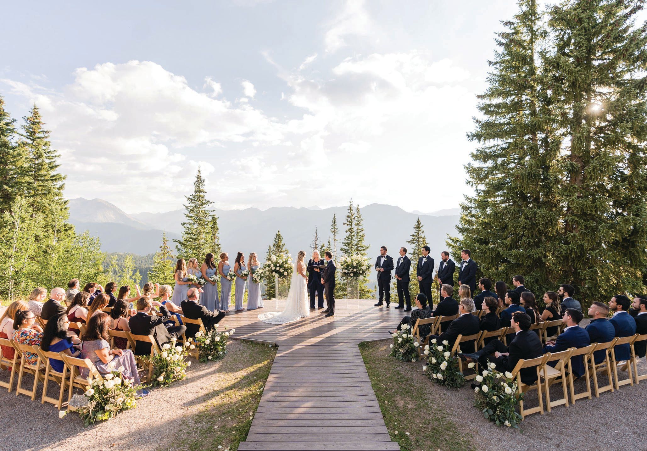The outdoor wedding deck at The Little Nell PHOTO: BY RACHEL GREG