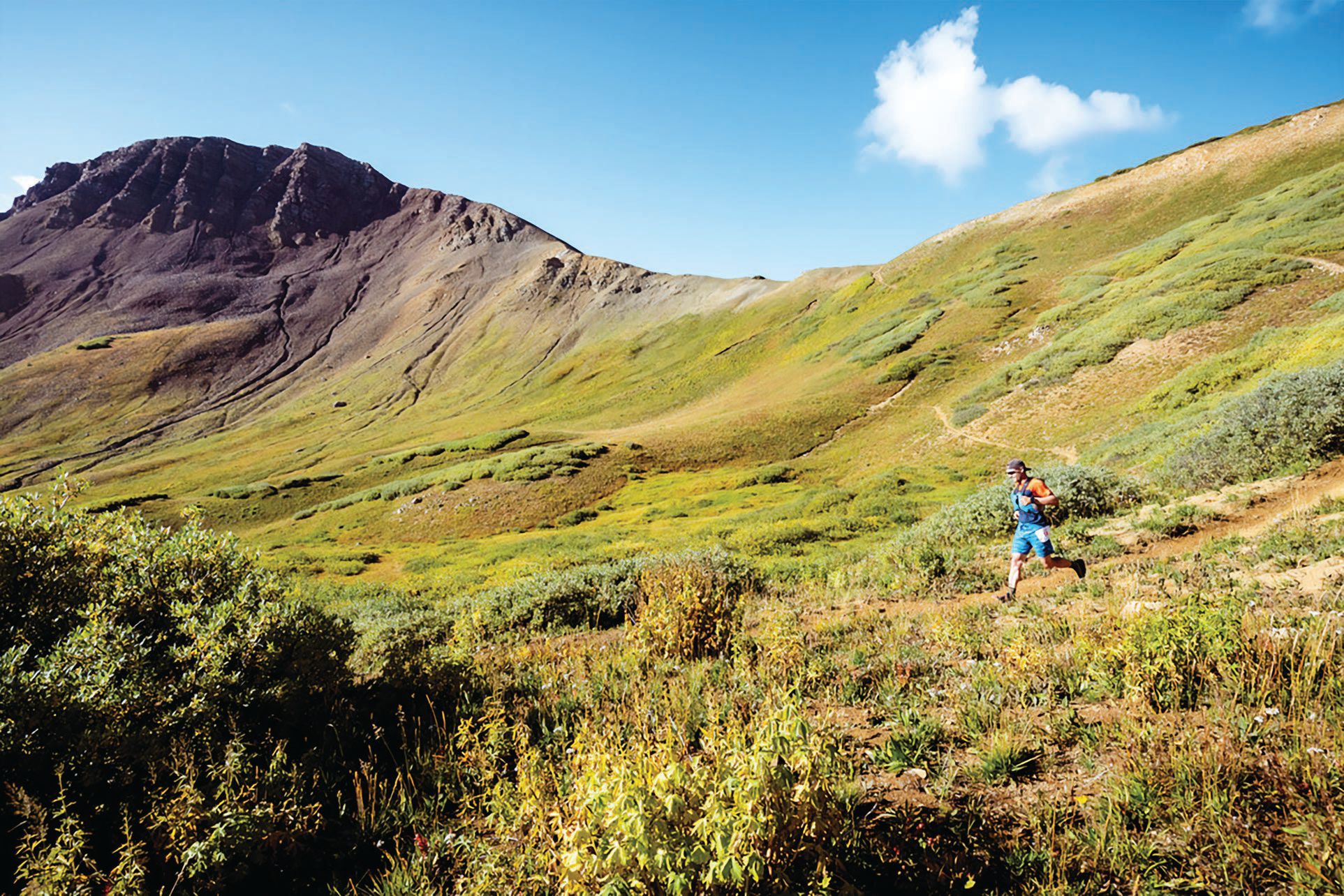 Hamilton competing in the Grand Traverse trail run from Crested Butte to Aspen PHOTO BY PETAR DOPCHEV